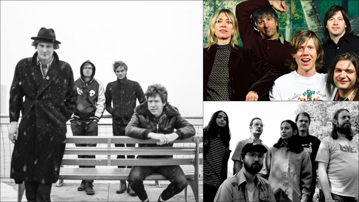 Press images of Savants, Sonic Youth and Garcia Peoples